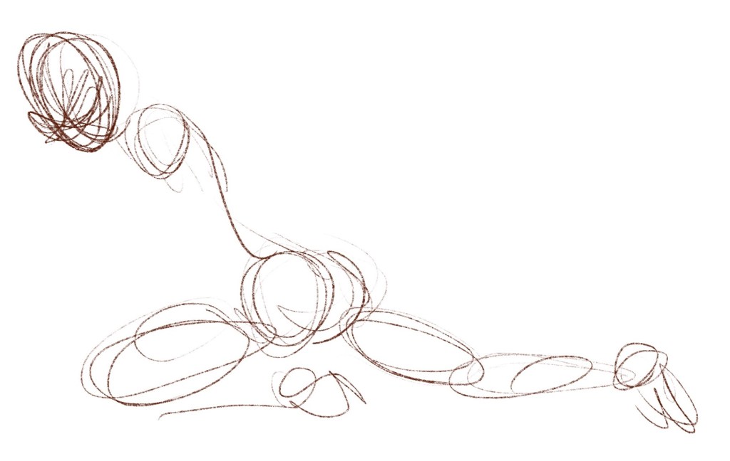 Fought figure drawing sketch