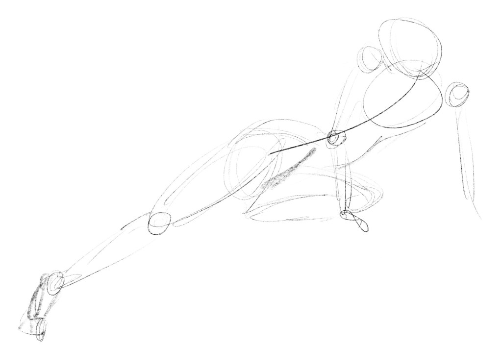 Rough figure drawing sketch