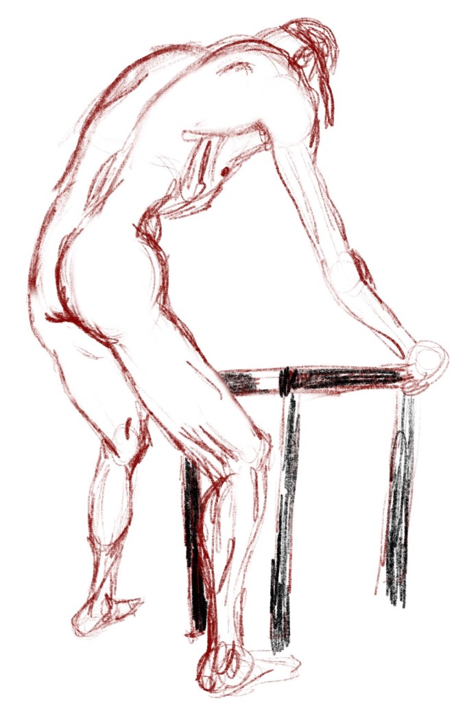 Rough figure drawing sketch