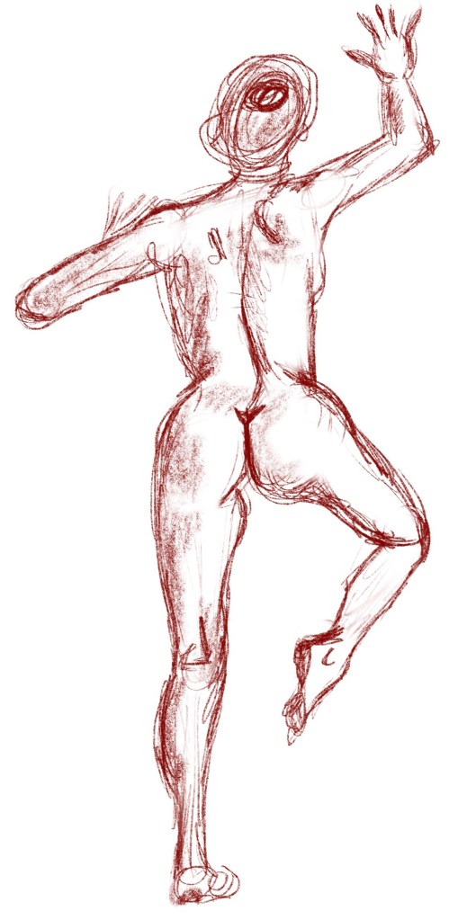 Rough figure drawing sketch