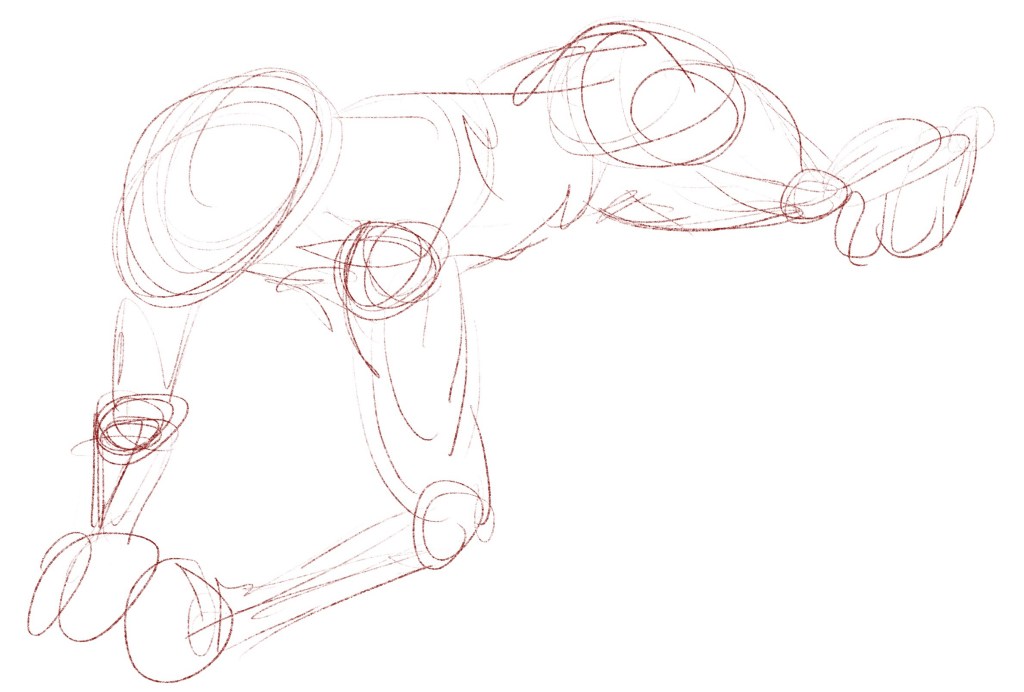 Rough figure drawing sketch