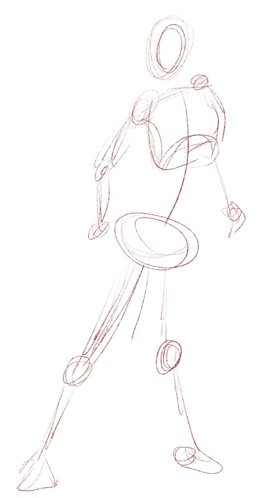 Rough figure drawing sketch