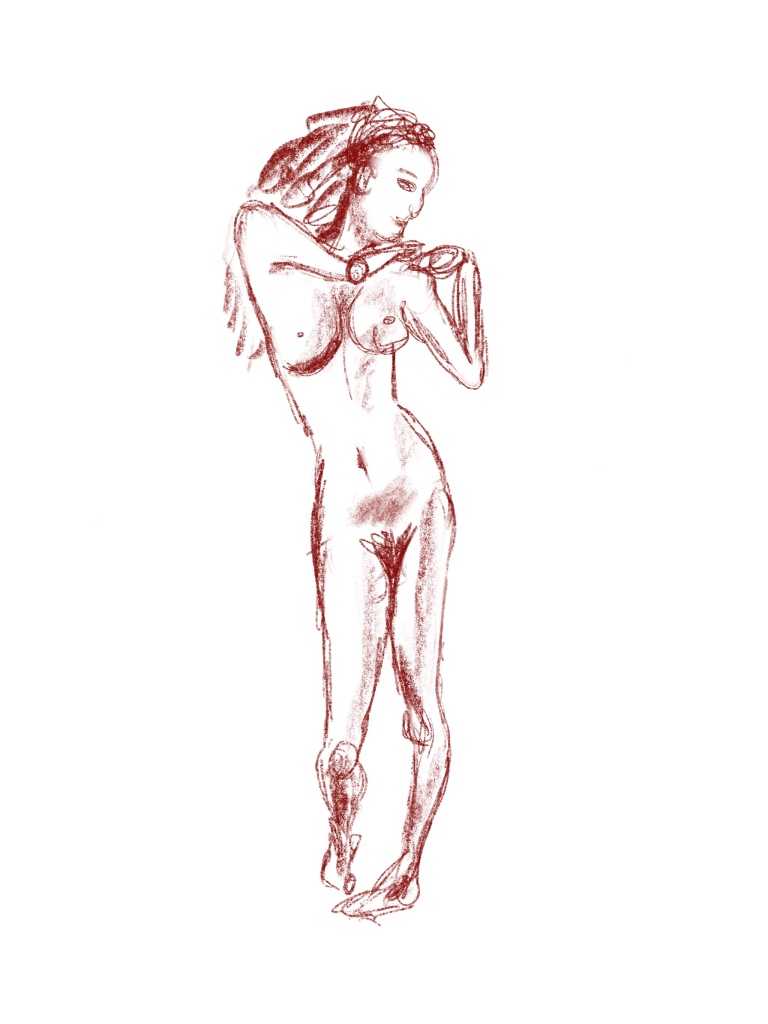 Rough figure drawing sketch