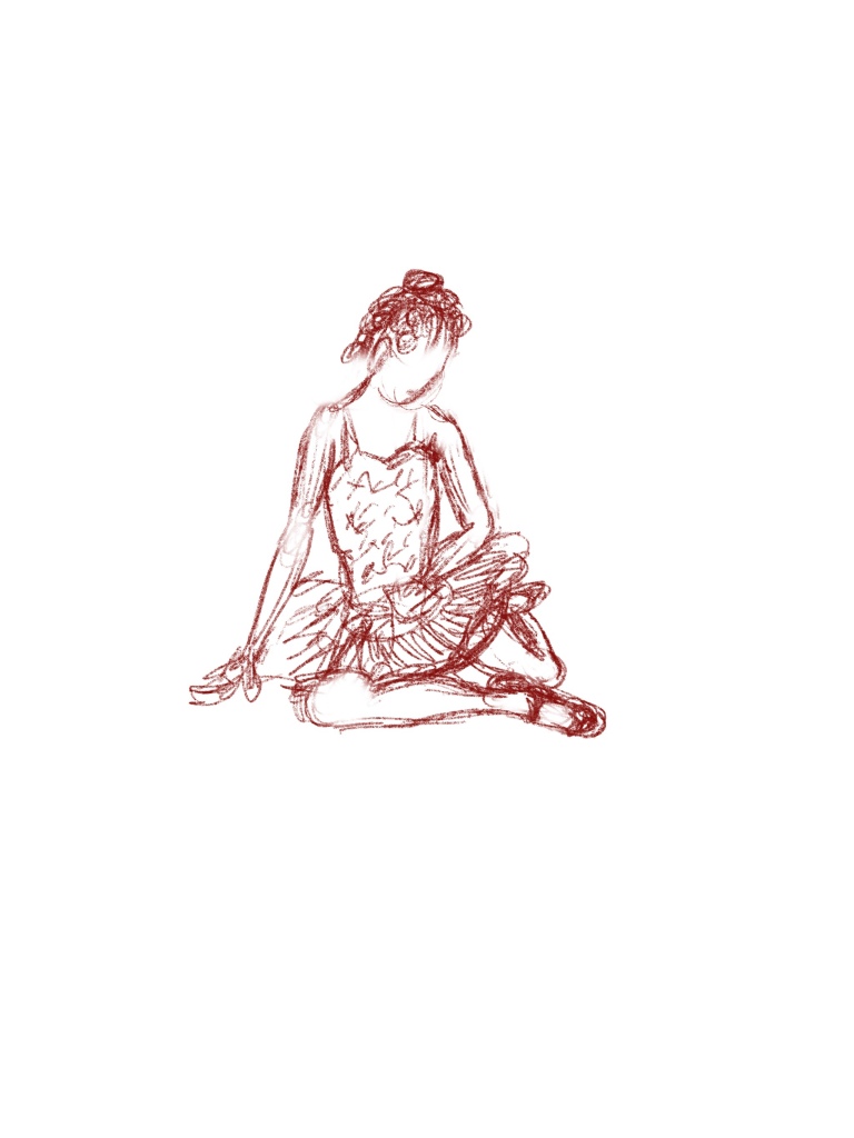 Rough figure drawing sketch