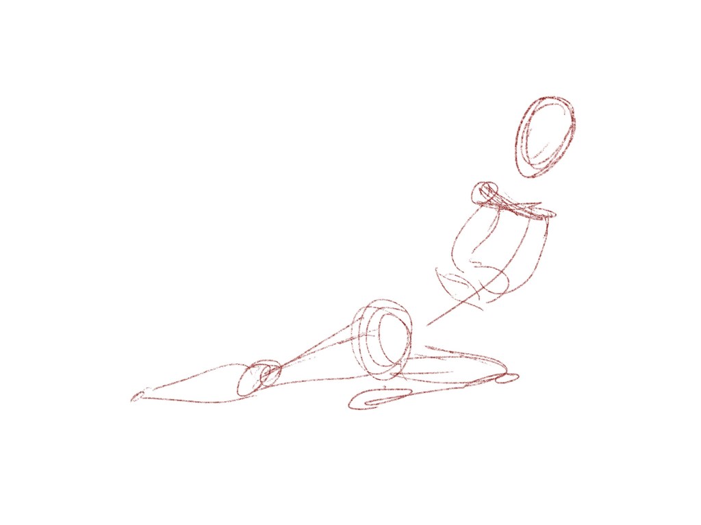 Rough figure drawing sketch