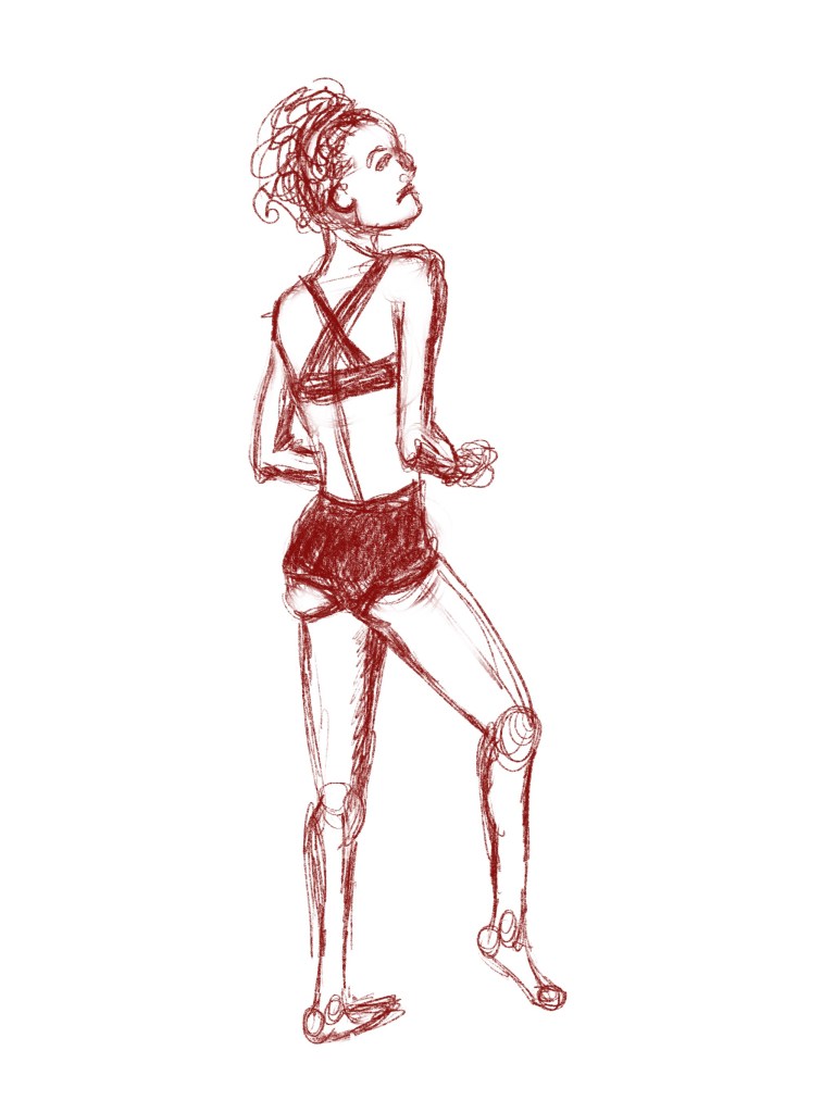 Rough figure drawing sketch