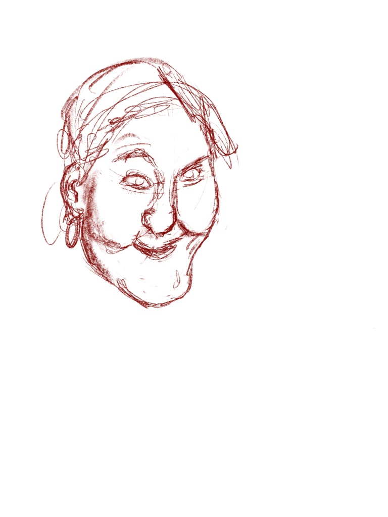 Rough Portrait sketch of a woman
