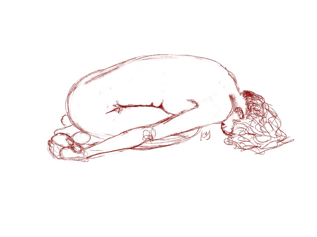 Rough figure drawing sketch