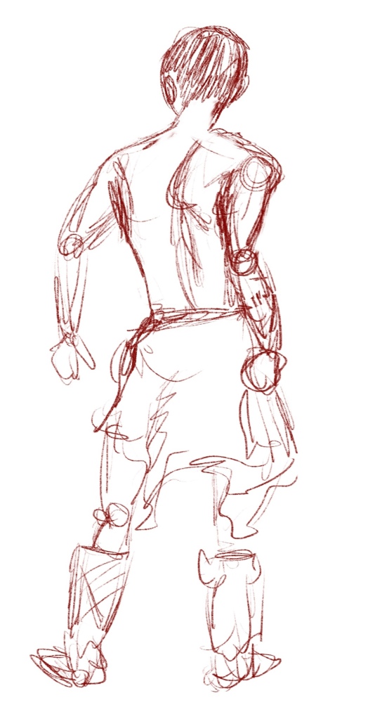 Rough figure drawing sketch of a person