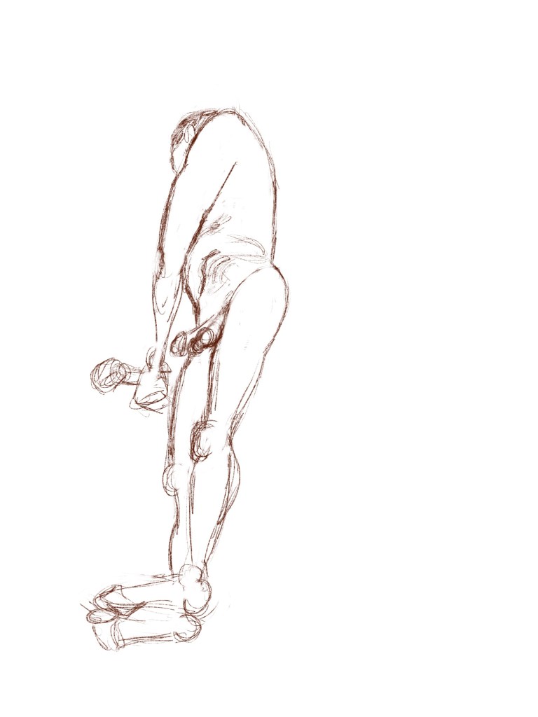 Rough sketch of a man lying down