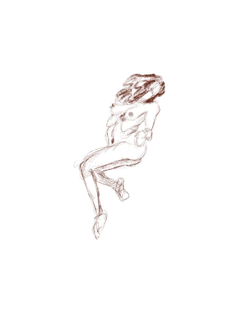 Rough figure drawing sketch 