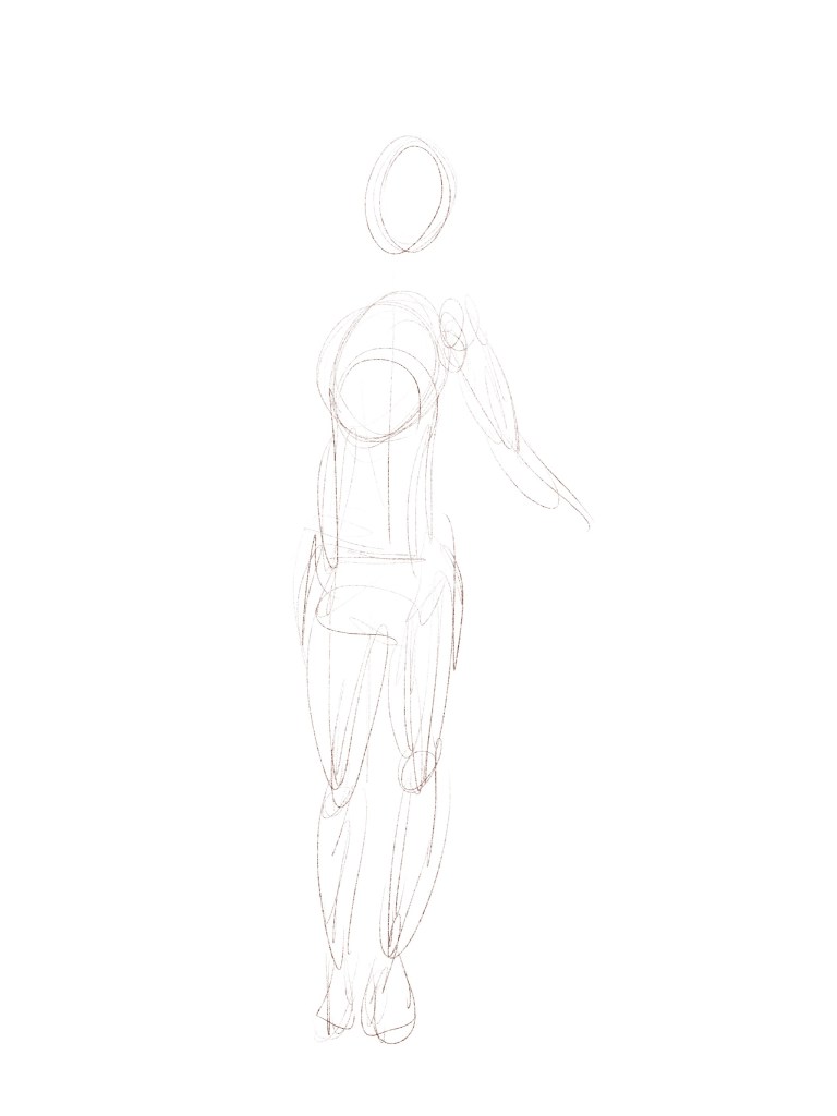 Rough figure drawing sketch 