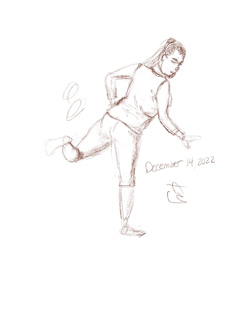 Rough figure drawing sketch of a woman 