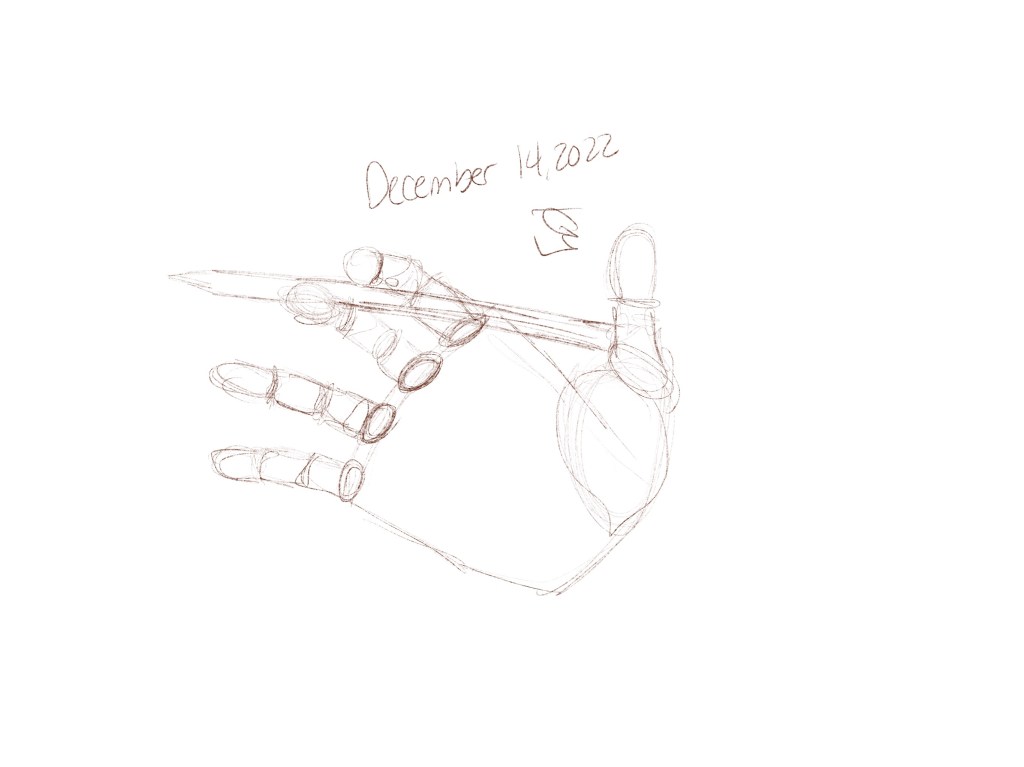 Rough sketch of a hand