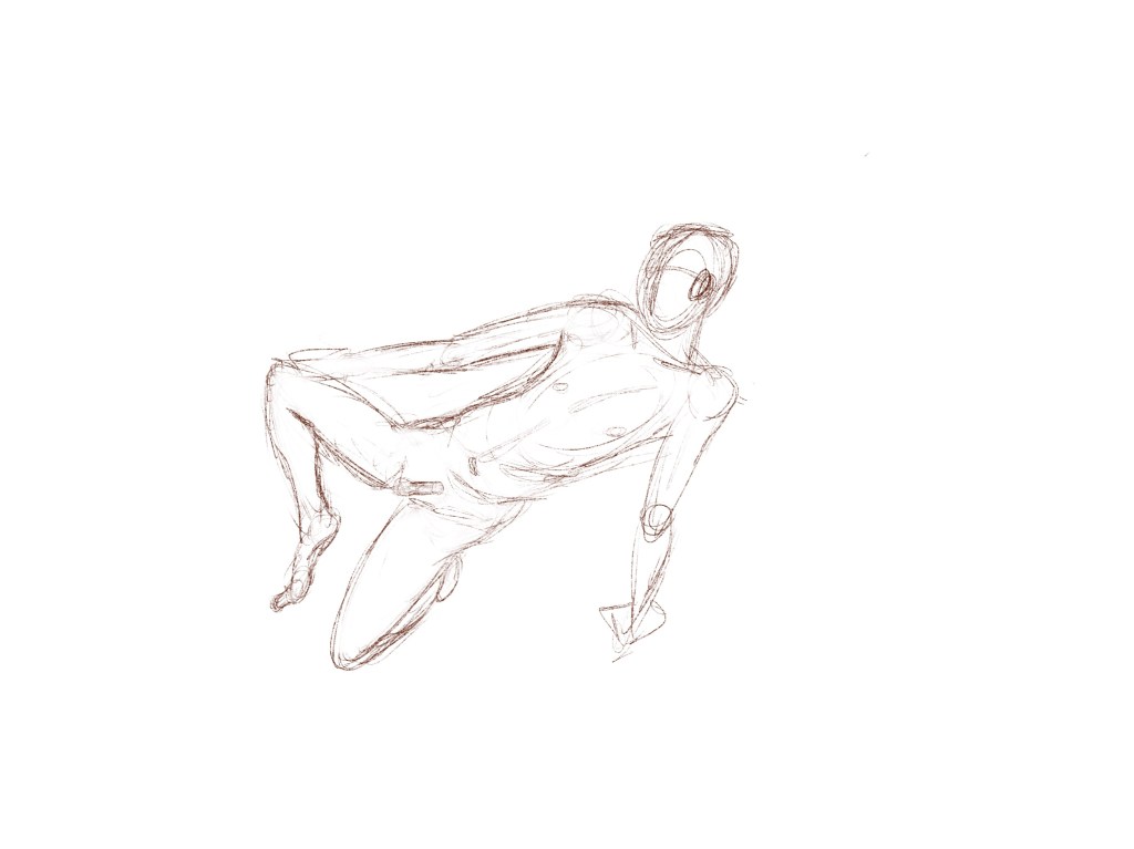 Rough figure drawing sketch of a man 