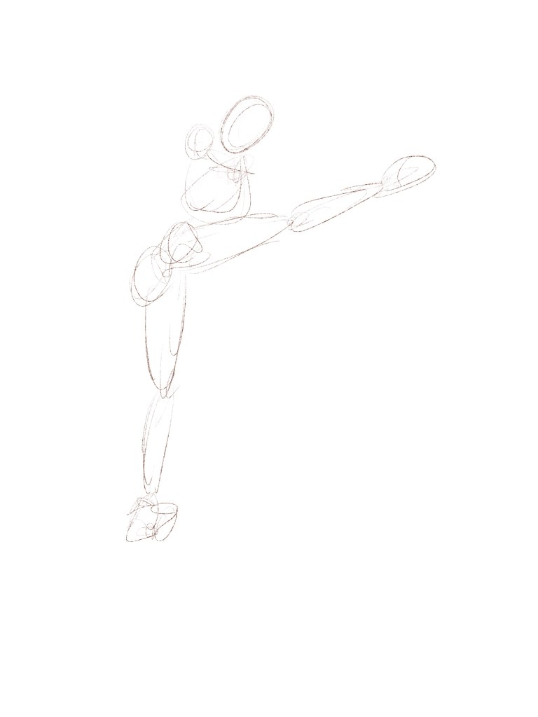 Rough figure drawing sketch of a woman 