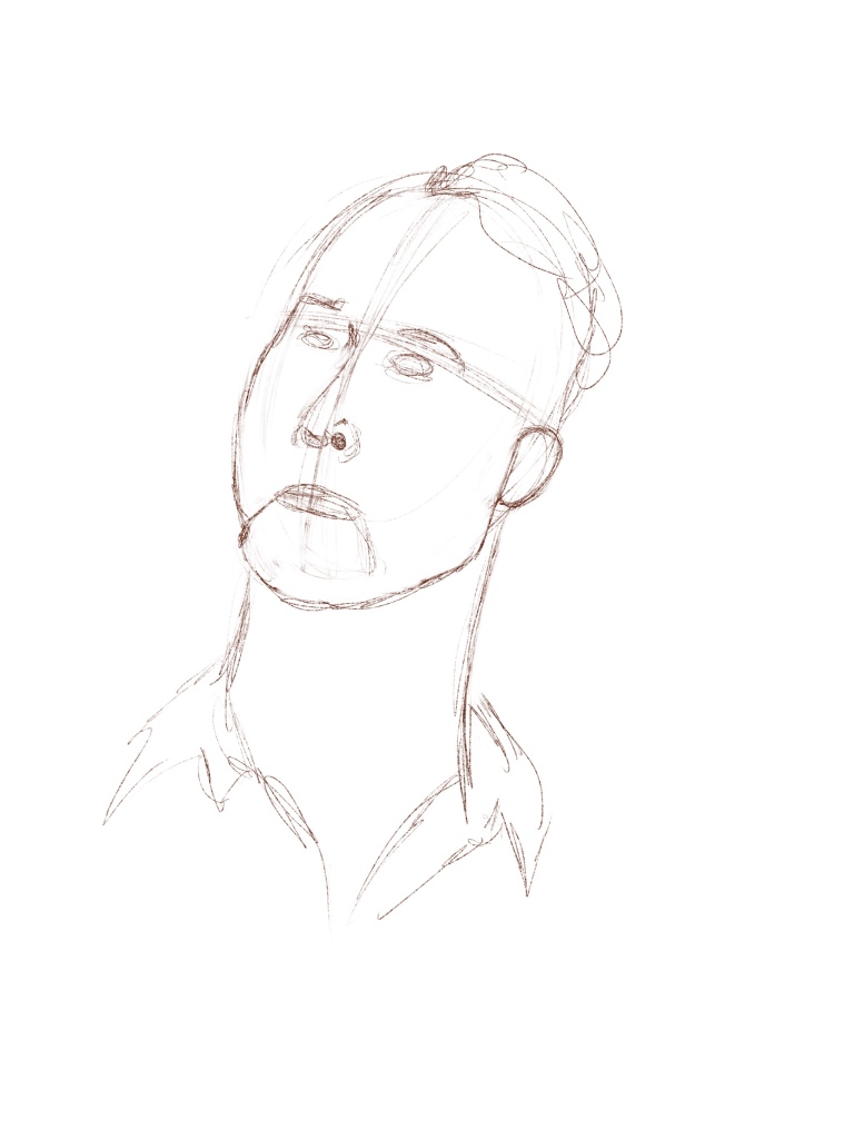 Rough portrait sketch of a man 