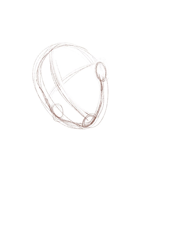 Rough portrait sketch of a head