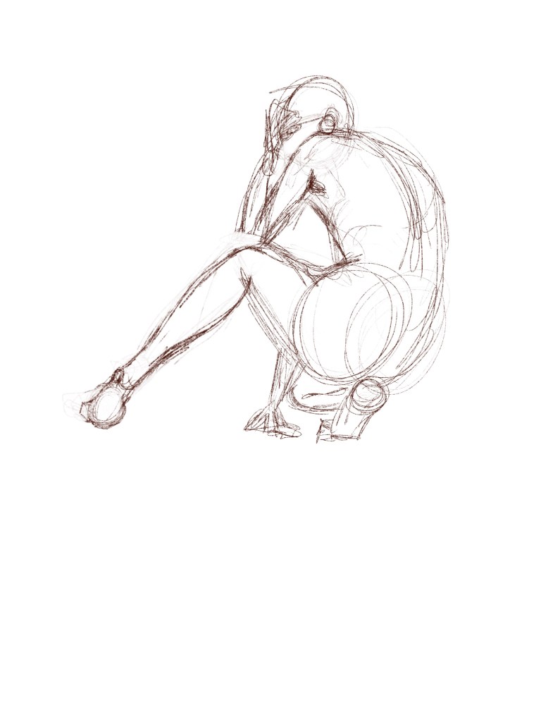 Rough figure drawing sketch of a man