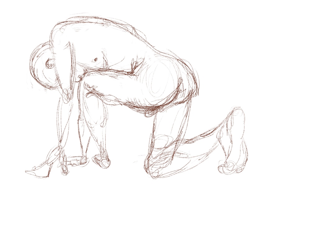 Rough figure drawing sketch of a man 