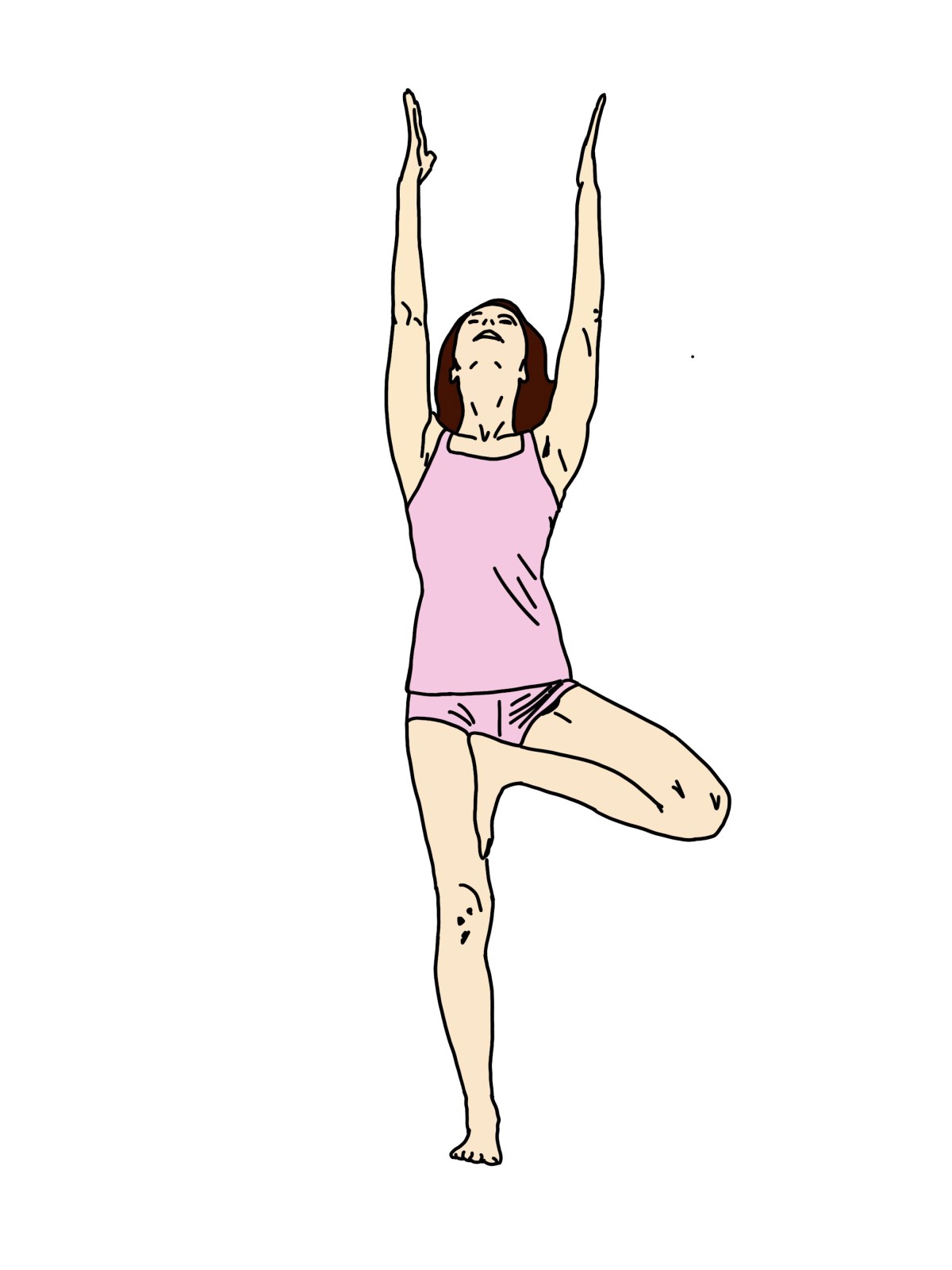 Yoga Line Art: Tree&nbsp;Pose